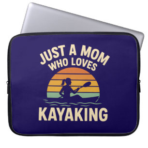 Retro-Sonnenuntergang-Kajakfahren-Mama - Vintage-O Laptopschutzhülle