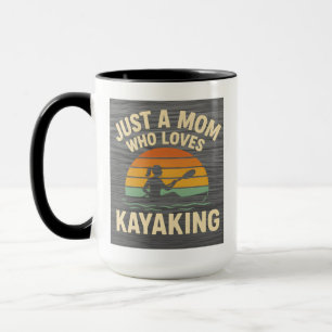Retro-Sonnenuntergang-Kajakfahren-Mama - Vintage-O Tasse