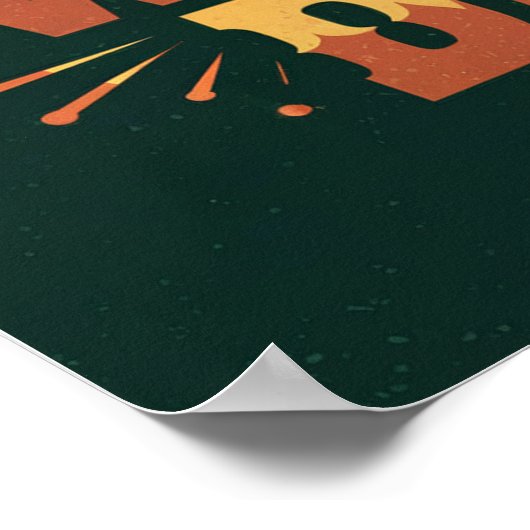 Retro-Sonnenuntergang Landschaft Arizona Wilder We Poster (Ecke)