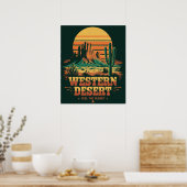 Retro-Sonnenuntergang Landschaft Arizona Wilder We Poster (Küche)