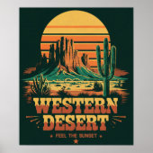 Retro-Sonnenuntergang Landschaft Arizona Wilder We Poster (Vorne)