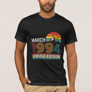 Retro-Sonnenuntergang limitierte Auflage März 1994 T-Shirt