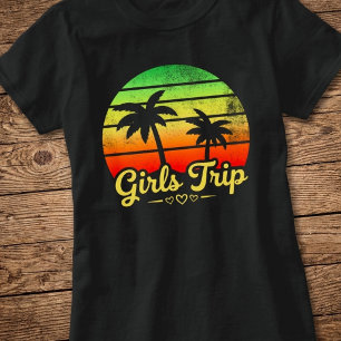 Retro-Sonnenuntergang Mädchen-Trip Vintage-Strandu T-Shirt
