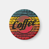 Retro-Sonnenuntergang Magnet (Vorne)