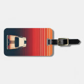 Retro Sonnenuntergang Minimalistischer Oldtimer Ro Gepäckanhänger (Vorderseite horizontal)
