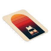 Retro-Sonnenuntergang Minimalistischer Oldtimer-Ro Magnet (Rechte Seite)