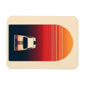 Retro-Sonnenuntergang Minimalistischer Oldtimer-Ro Magnet (Horizontal)