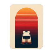 Retro-Sonnenuntergang Minimalistischer Oldtimer-Ro Magnet (Vertikal)