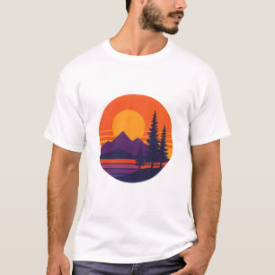 Retro Sonnenuntergang Natur-Vibes   Vintage 80er Ä T-Shirt
