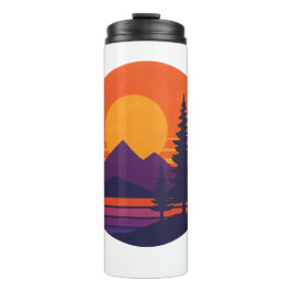 Retro Sonnenuntergang Natur Vibes | Vintage 80er Ä Thermosbecher