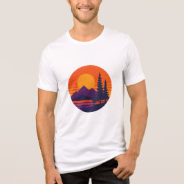 Retro Sonnenuntergang Natur Vibes | Vintage 80er Ä Tri-Blend Shirt