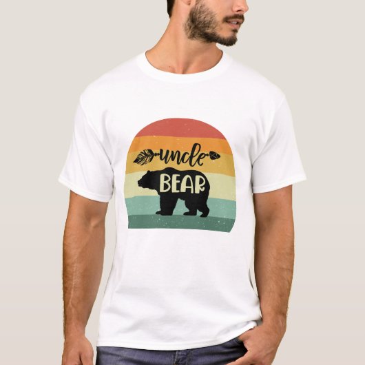 Retro Sonnenuntergang Onkel Bär T-Shirt (Vorderseite)