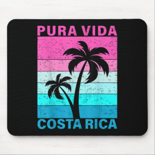 Retro Sonnenuntergang Palme Costa Rica Urlaub Pura Mousepad