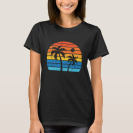 Retro Sonnenuntergang Palme Distressed Strand Vibe T-Shirt
