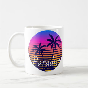 Retro-Sonnenuntergang Paradies Kaffeetasse