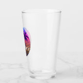 Retro-Sonnenuntergang Personalisiert Glas (Links)