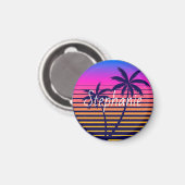 Retro-Sonnenuntergang Personalisiert Magnet (Vorderseite/Rückseite)