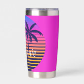 Retro-Sonnenuntergang Personalisiert Thermobecher (Rückseite)