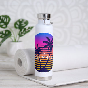 Retro-Sonnenuntergang Personalisiert Trinkflasche