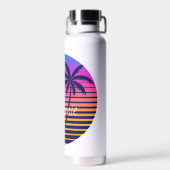 Retro-Sonnenuntergang Personalisiert Trinkflasche (Rückseite)