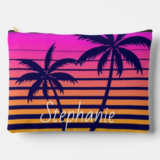 Retro-Sonnenuntergang Personalisiert Zubehörtasche (Vorderseite)