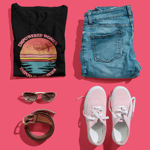 Retro Sonnenuntergang, Pilotinnen, Inspirierender T-Shirt