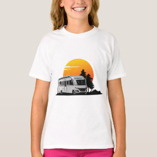 Retro-Sonnenuntergang-RV-Wohnmobil Besitzer-Gesche T-Shirt