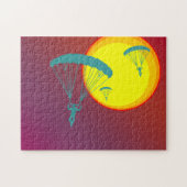 Retro Sonnenuntergang Skydivers Puzzle (Horizontal)