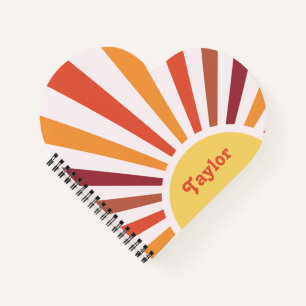 Retro-Sonnenuntergang-Sonnenstrahlen Personalisier Notizblock