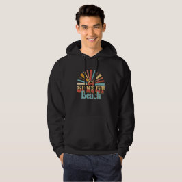 Retro-Sonnenuntergang Strand Vintage-Typografie Hoodie