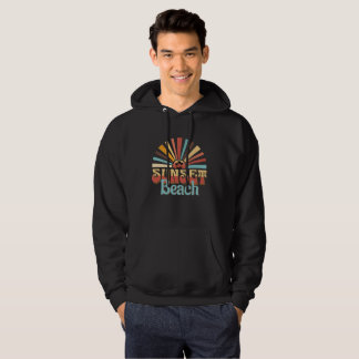 Retro-Sonnenuntergang Strand Vintage-Typografie Hoodie