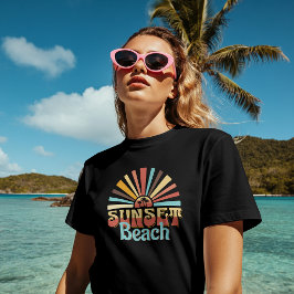 Retro-Sonnenuntergang Strand Vintage-Typografie T-Shirt