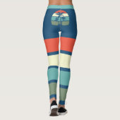 Retro Sonnenuntergang und Palmen Bäume tropischen  Leggings (Rückseite)