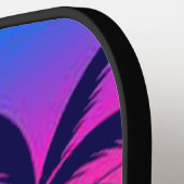 Retro-Sonnenuntergang und Palmen Pickleball Schläger (Linke Seite)