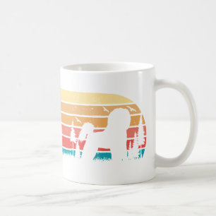Retro-Sonnenuntergang Vintage Bichon Frisé Haustie Kaffeetasse