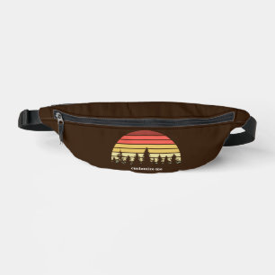 Retro Sonnenuntergang Wald Individuell Braun Wande Bauchtasche