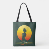 Retro-Sonnenuntergang weibliche Silhouette Tasche (Rückseite)