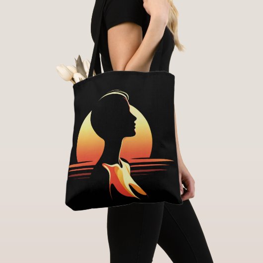 Retro-Sonnenuntergang weibliche Silhouette Tasche (Von Nahem)
