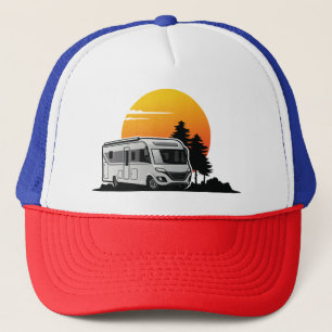 Retro-Sonnenuntergang-Wohnmobil-Geschenk für den B Truckerkappe