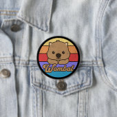 Retro-Sonnenuntergang-Wombat Button (Beispiel)