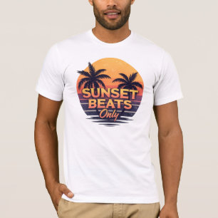 Retro Sonnenuntergangs-Beats Nur Palmen Vintage T-Shirt