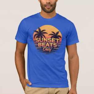 Retro Sonnenuntergangs-Beats Nur Palmen Vintage T-Shirt
