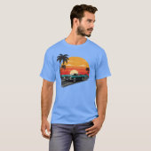 Retro-Sonnenuntergangs-Fahrt T-Shirt (Vorne ganz)
