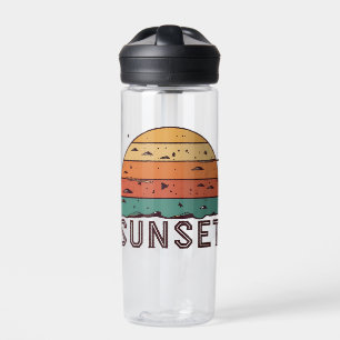 Retro-Sonnenuntergangs-Horizont-Grafik-Mug Trinkflasche