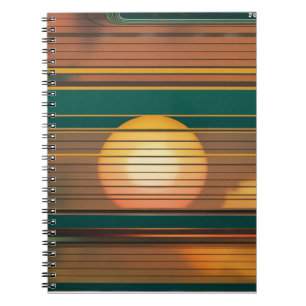 Retro-Sonnenuntergangs-Linien Ästhetik Spiralblock Notizblock