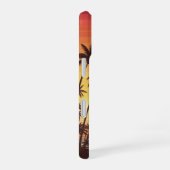 Retro-Sonnenuntergangs-Palm-Linien iPhone 16 Hülle (Rechte Seite)