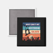 Retro Sonnenuntergangs Stadt Skater Magnet (Vorderseite/Rückseite)