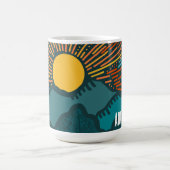 Retro-Sonnenuntergangsberge Kaffeetasse (Mittel)