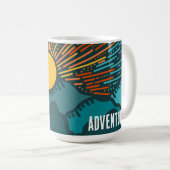 Retro-Sonnenuntergangsberge Kaffeetasse (VorderseiteRechts)
