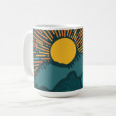 Retro-Sonnenuntergangsberge Kaffeetasse (Vorderseite Links)
